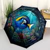 Underwater Marine Life Pattern Umbrella, Portable and Foldable Design, 8 Ribs, a Casual Accessory for Halloween, Christmas, and Birthday Gifts.