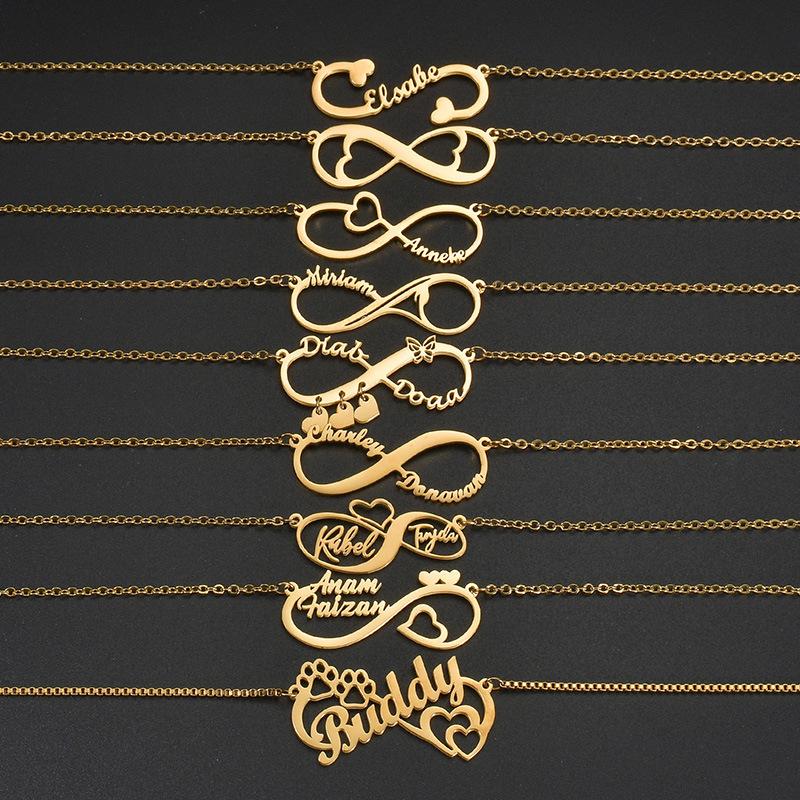 Custom Letter Name Necklace Stainless Steel Minimalist Pendant Personalized Gift