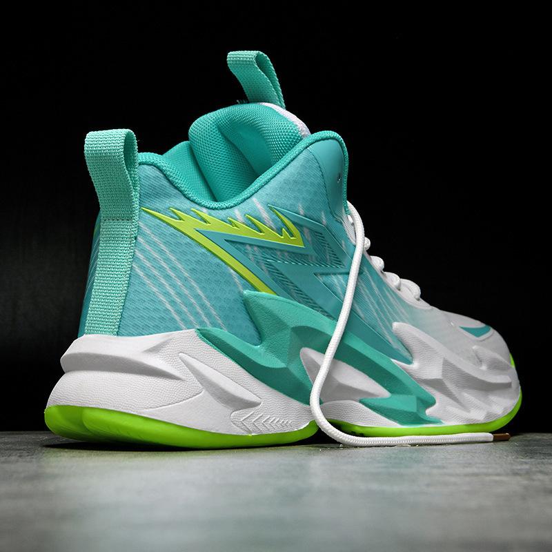 Mandarin Duck Two-color Matching Basketball Shoes Men's White and Purple Combat Boots Actual Sports Shoes Youth Training Shoes Women