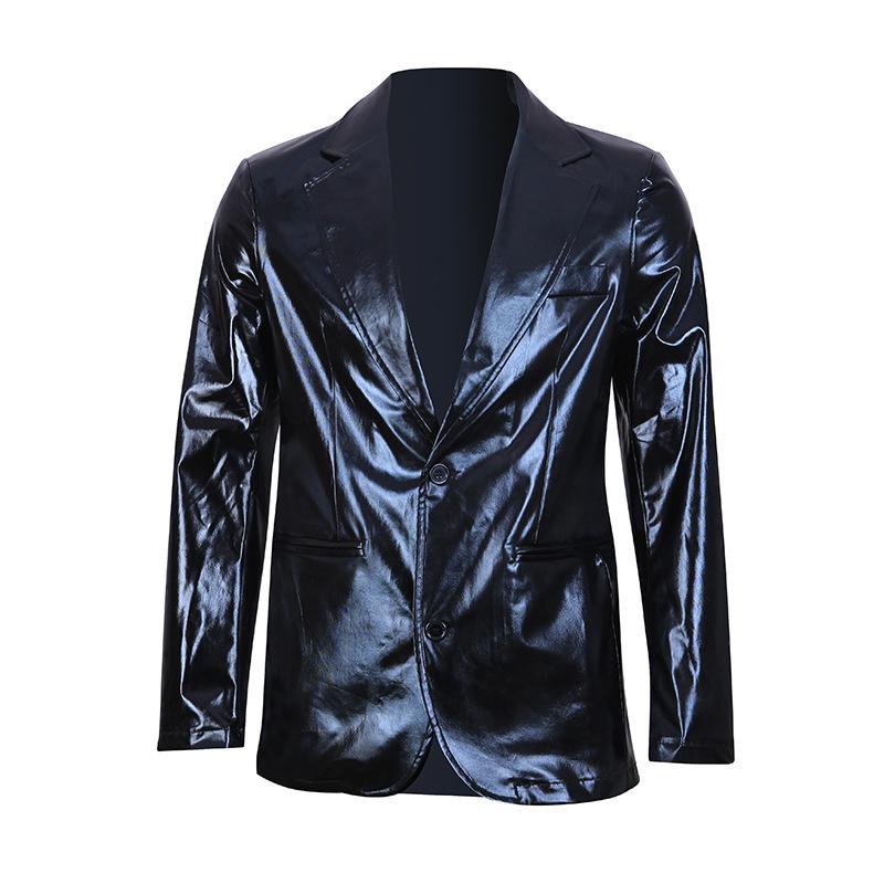 

2025 Європейський та Американський Приталений Блискучий Повсякденний Чоловічий Костюмний Набір 2XL