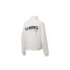 Lining Fitness Series Half-Zip Stand Collar Pullover Sweatshirt Women Sweatshirt Off-White AWDT564-5