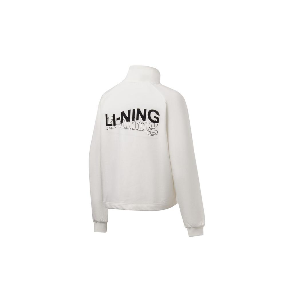 Lining Fitness Series Half-Zip Stand Collar Pullover Sweatshirt Women sweatshirt Off-White AWDT564-5