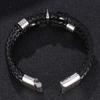 New Braided Wrap Genuine Leather Bracelets For Men Women Punk Charm Double-Layer Leather Spades Skull Bracelet Wristbands