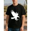 European sizes Powerful American Sporty Eagle Silhouette Men's Printed Short-sleeved Shirt, High-quality  One-piece T-shirt