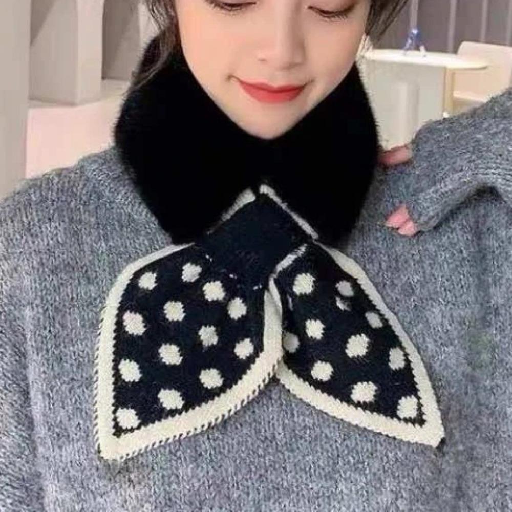 1Pc Winter Korean Version Of Women'S Scarf Knitted Neck Circumference Neck Collar Thickened Internet Celebrity Fur Collar Ins