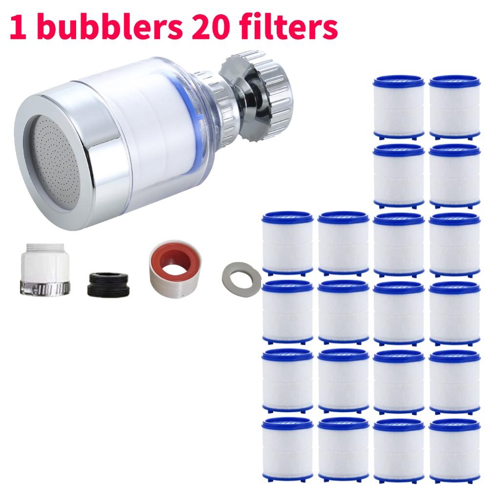 1-40Pcs Faucet Water Filter 360 Degree Rotating Splash Filters Remove Chlorine Heavy Metals Filtered Showers Head Bath Purifier