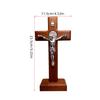 Wood Cross Ornament Standing Statue Art Statue Decoration Supplies for Dormitory Bedroom Party Background Decoration