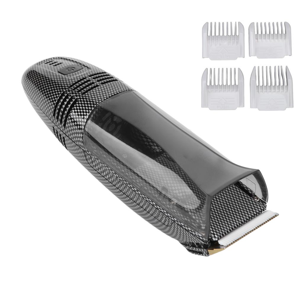 Hair Trimmer USB Charging Safe Automatic Hair Suction Electric Hair Clipper with 4 Guide Combs for Men Home