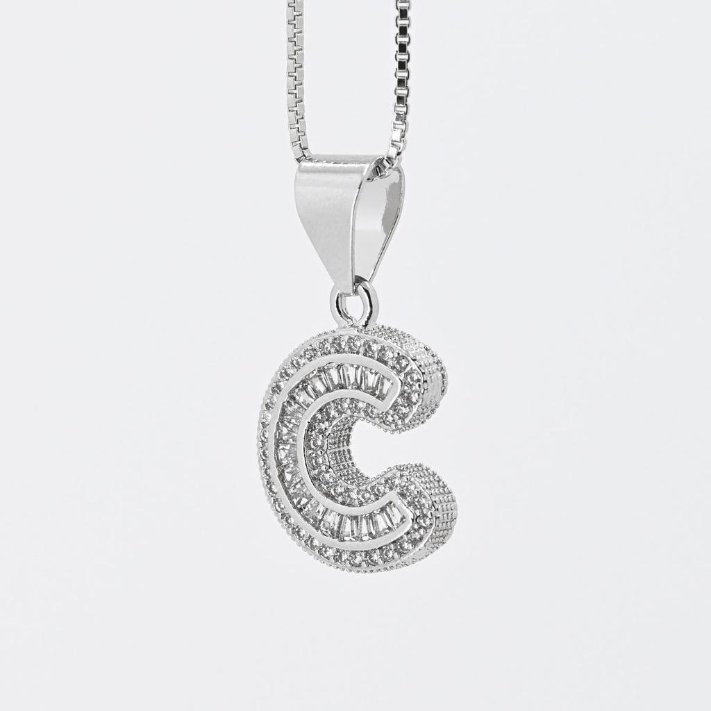 Cross Pendant with Micro Pave Cubic Zirconia - 26 Letter Options for DIY Jewelry Accessories