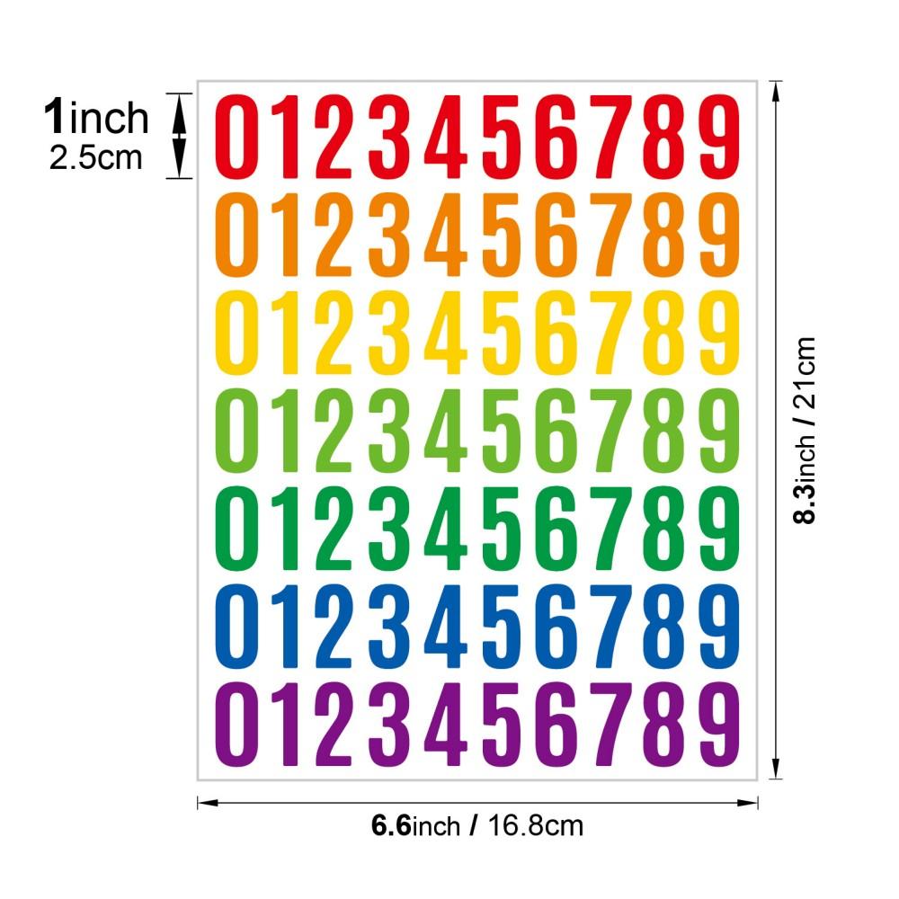 5Pcsset 1 Inch Functional Planner Stickers Vinyl Waterproof Black White Colorful Number Sticker For Cup Laptop Price Tag
