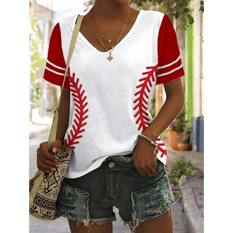Spring and Summer New 3D Digital Printed Loose Sloping Neck Women's T-shirt