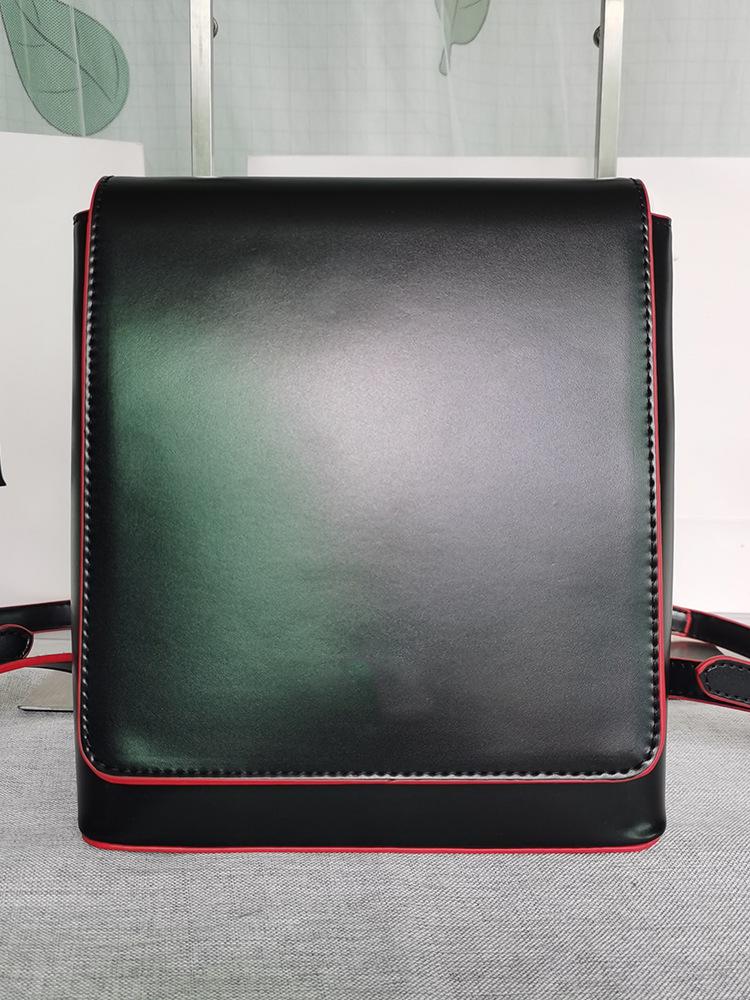 New Niche Saturn Genuine Leather Retro Backpack - Small, Casual, Versatile College & Commute Handbag