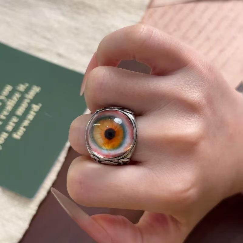 Realistic Blood Red Eyeball Open Ring - Retro and Bold Design