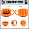 1pc 400ml Halloween Pumpkin Mug Decor Halloween Pattern Mug Ceramic Cute Pumpkin Coffee Cup Birthday Tabletop Drinkware Gifts