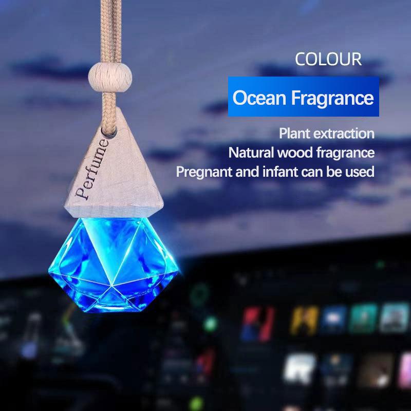 Auto Aromatherapy Fragrance Pendent Bottle Perfume Diffuser Automotive Decoration Car Hanging Glass Bottle Empty Perfume