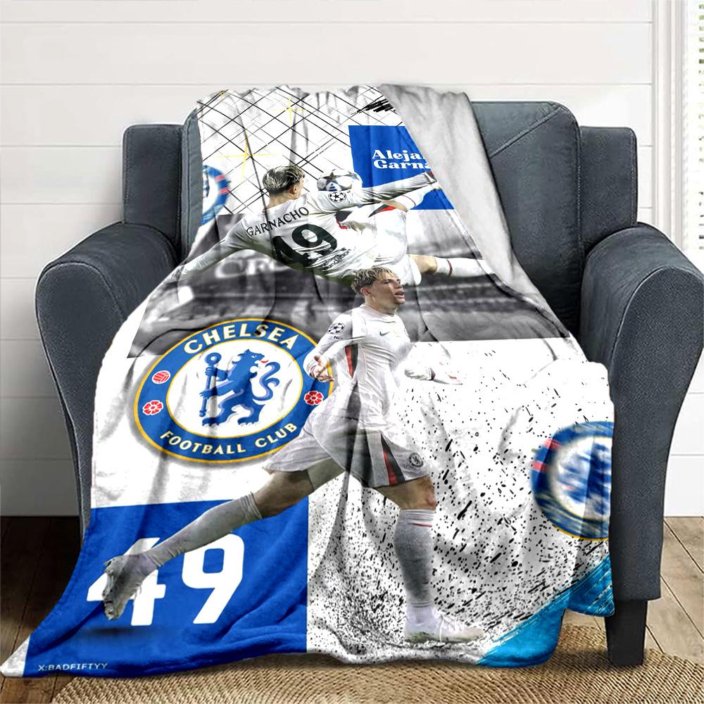 Chelsea Fc Football Player Blanket Soft & Cozy Great for Livingroom Bedding Office Four Seasons Multipurpose Stylish Decor