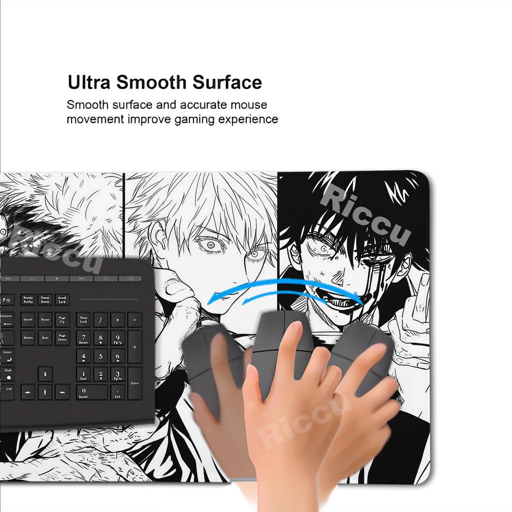 Tapis de Souris XXL Noir Anime Jujutsu Kaisen Gojo Satoru HD 60x30CM Tapis de Souris Périphérique de Jeu Ordinateur Accessoires PC Tapis de Bureau