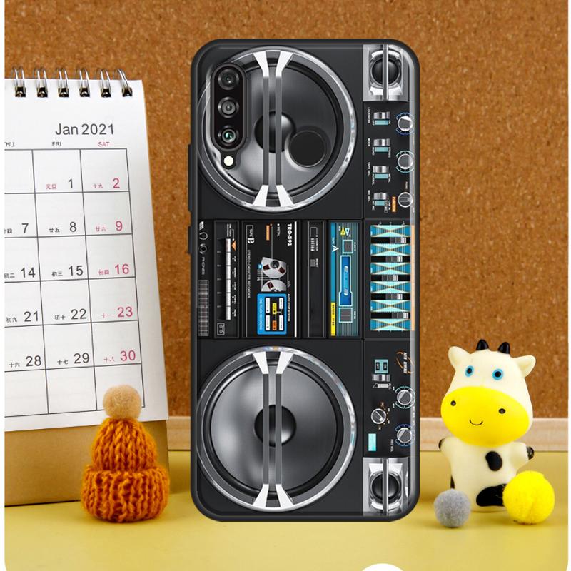 Vintage 80s Boombox For Huawei Nova Y72 Y70 Y91 Y90 Y60 Y61 Y73 3i 7i 8i 11i 12i 9 10 SE P20 P30 P40 Lite Case