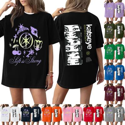 Women's Round Neck Printed Short-sleeved T-shirt Top