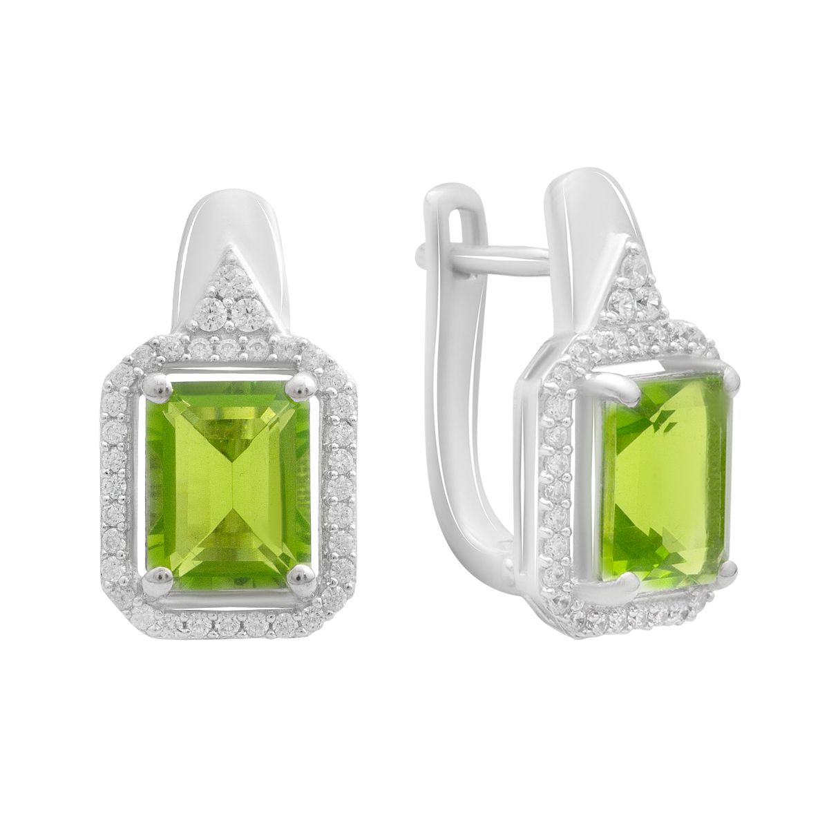 

Серебряные серьги с хризолітом (60002320)