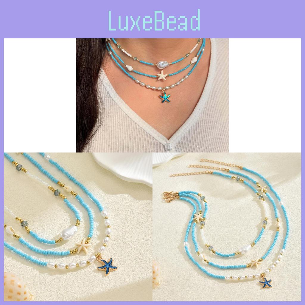 Summer Bird Beaded Necklace With Shell And Starfish Elements For Womens Fashion
