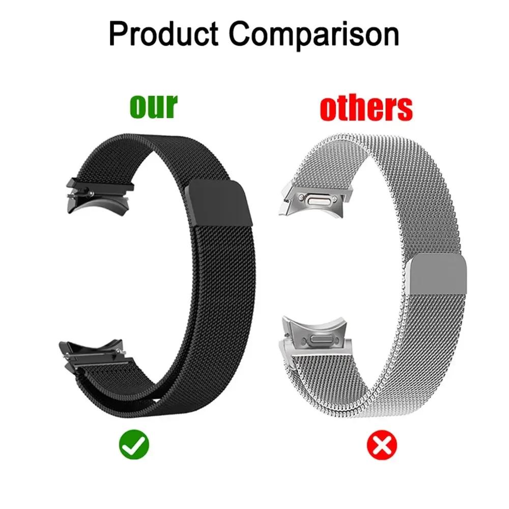 No Gap Metal Band for Samsung Galaxy Watch 6 band 40mm 44mm Milanease loop Bracelet samsung galaxy watch 4-5-6-5 Pro-6 Classic