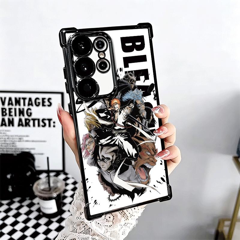 Anime Bleach Desgin Plating Phone Case For Samsung Galaxy S24 S25 FE S26 Edge S23 Ultra S22 S21 Plus S20 Anti-Fall Airabag Cover