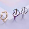 Elegant Love Heart Women's Accessories Stainless Steel Ring Adjustable Opening Fashion Ring 2025 Jewelry Never Fade Best Gifts