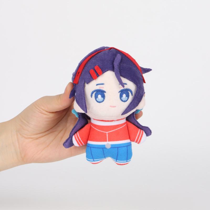 MiSide Mita Plush Toy Kawaii Purple Hair Anime Girl Stuffed Doll Soft Plushie with Red Outfit Perfect for Game Fans Kids Gifts Backpack Accessories