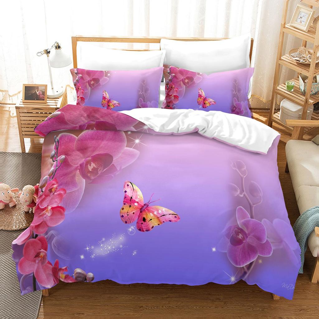 Butterfly 3D Digital Printing Kit Quilt Set Three-Piece Set