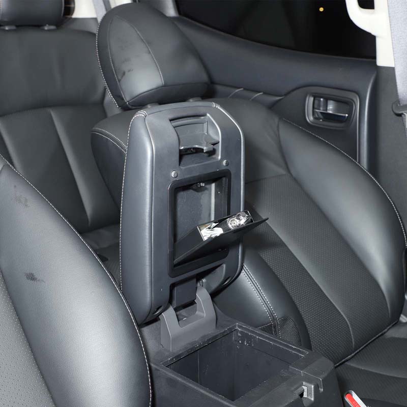 For Mitsubishi L200 Triton 2019-2025 Car Center Console Armrest hidden Storage Box Organizer Accessories Tidying Black