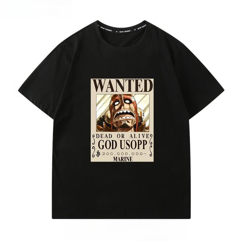 Straw Hat Luffy Chopper ONE PIECE Twodimensional Design Shortsleeved Top Pure Cotton Shortsleeved Mens and Womens Tshirt