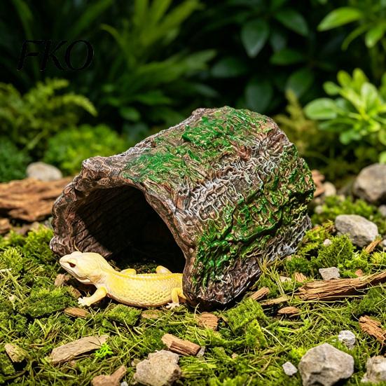 Kleiner Reptilienversteck Versteckhöhle, Baumstamm Gecko Eidechse Realistisch Bogenförmig Natürliche Rindenstruktur Versteck Versteck für Spinnen Schildkröten Terrarium