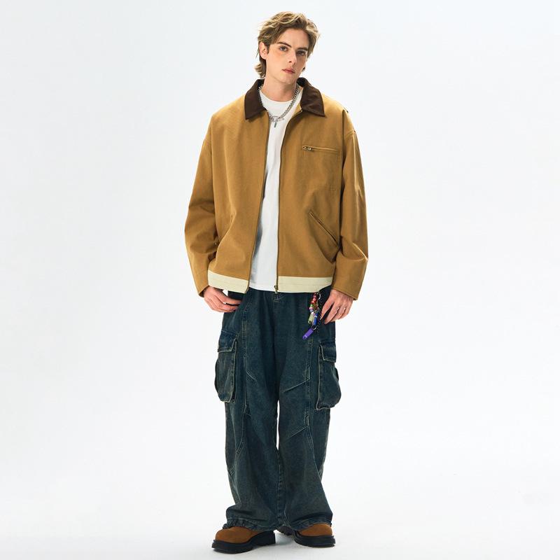 Lapel Jacket Men's Autumn New Retro Loose Commuter American Coat