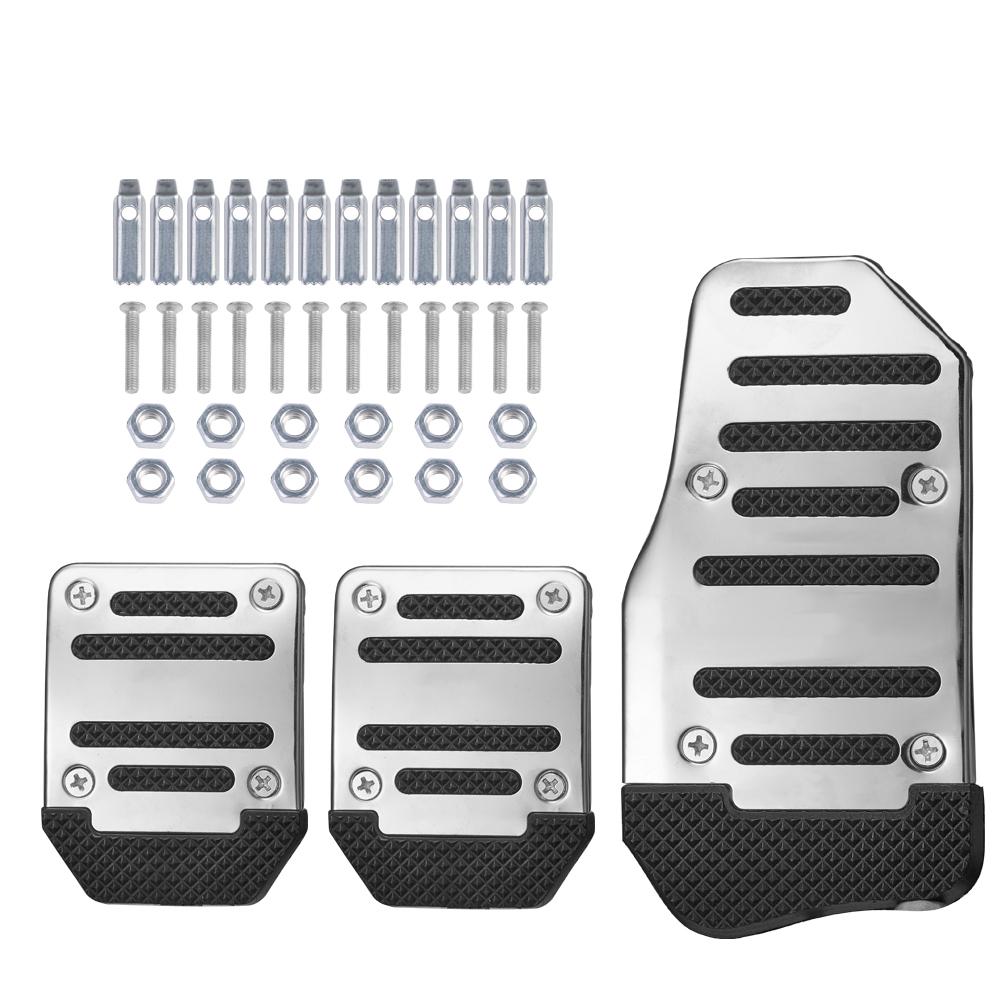 3ks Univerzální Závodní Manuální Protiskluzové Podložky Pedálů Plastový Kryt Styling MT Brzda Plyn Spojka Auto Příslušenství, se Šrouby