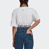 adidas Originals Primeblue Tricolor Crop Tops Women's White Crew Neck Moderate GN6979