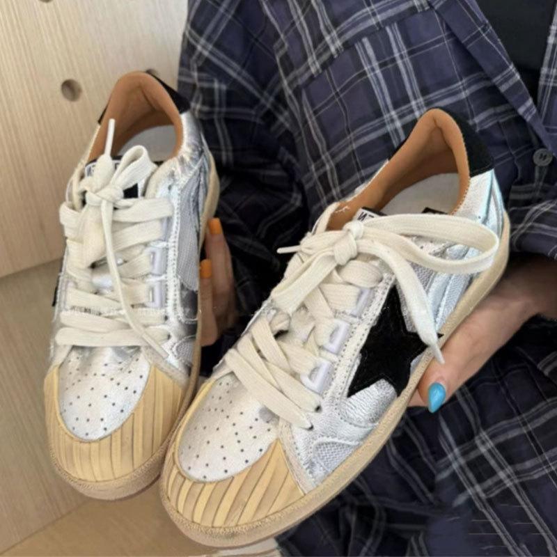Soft Leather Female Stars Retro Old Small Dirty Shoes New Fashion Versatile Casual Board Shoes German Training Shoes