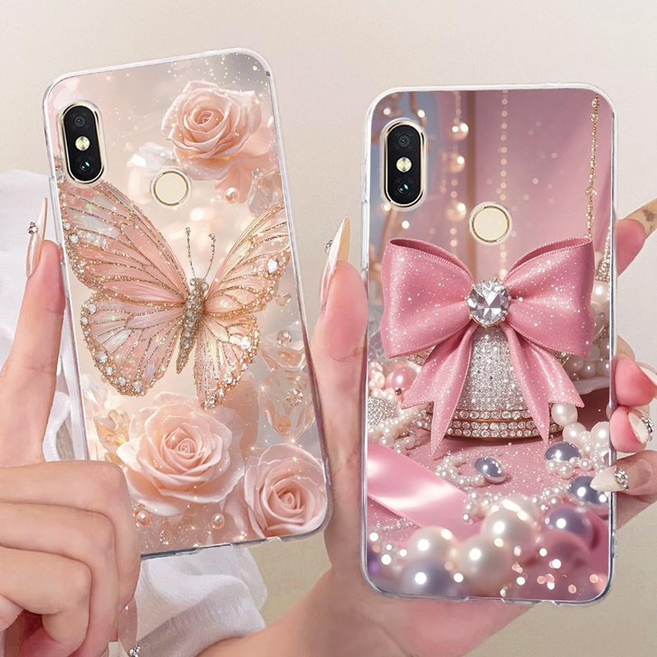 For Xiaomi Redmi Note 6 Pro Cute Flower Butterfly Cat Painted Case For Redmi Note6 Soft Silicone TPU Phone Cases