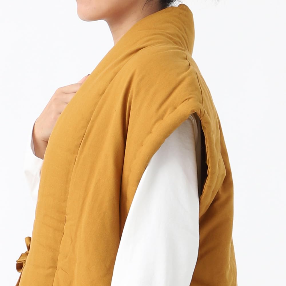 [TAYU-TAFU] Miyata Orimono Mountain Range Hanten Long Poncho Sleeveless Women's Kurume Weave Made in Japan (Mountain Range Beige)