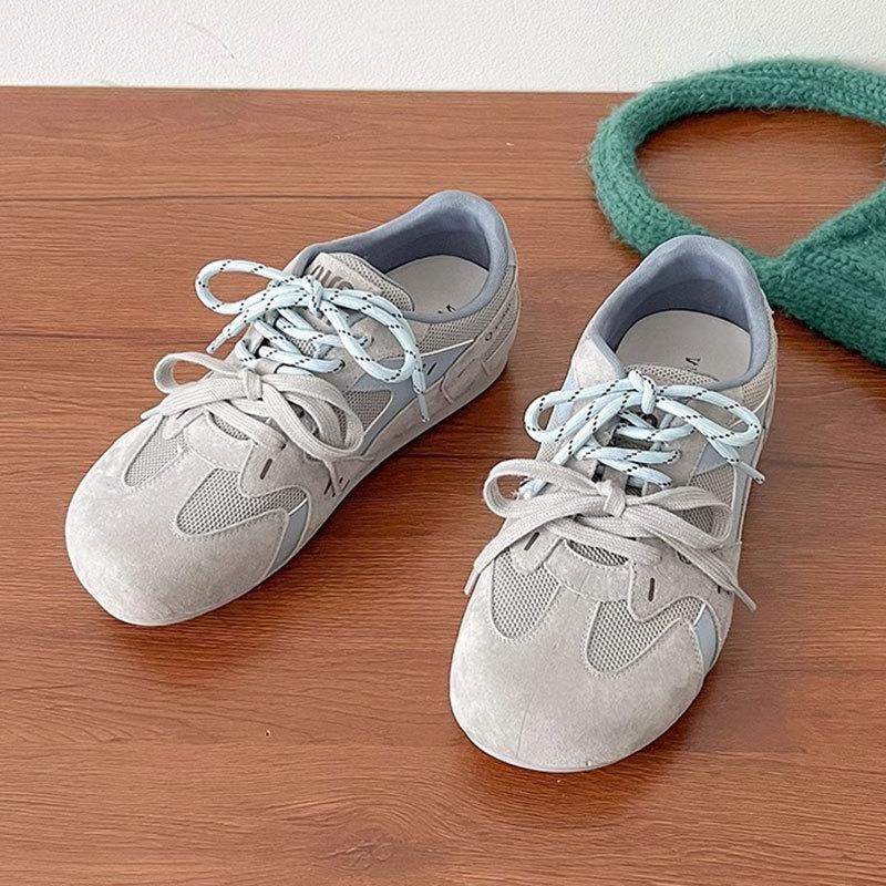 Retro versatile Forrest Gump shoes fashion color matching casual board shoes women's 2025 spring new flat inner height increasing German training shoe