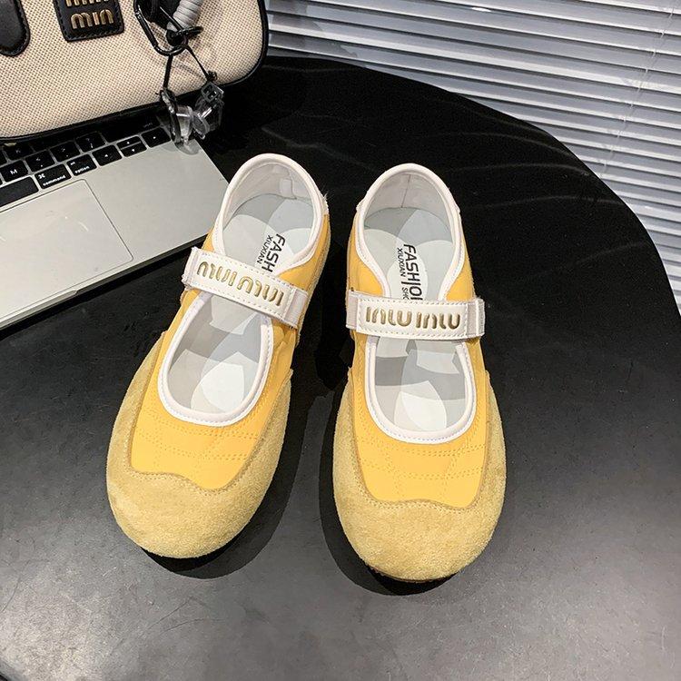 Retro ballet style Dexun shoes women's 2025 summer new sports board shoes flat bottom shallow mouth Mary Jane single shoes lazy