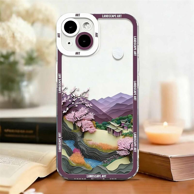 Oil Painting Landscape Mountain Transparent Case For Xiaomi Redmi Note 15 13 14 Pro Plus 5G 4G 12 Pro 12S 15C 14C 13C 12C 10C A5