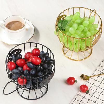 Fruit Basket with Handle Large Capacity Wrought Iron Great Thick Vegetable Storage Holder for Household