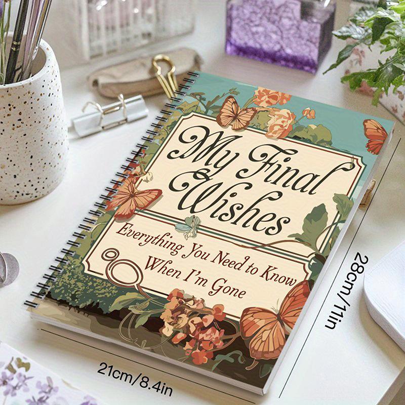 

New End Of Life Planning Notebook For Preparing Final Arrangements Beneficiary Information Funeral Planning Last Wishes