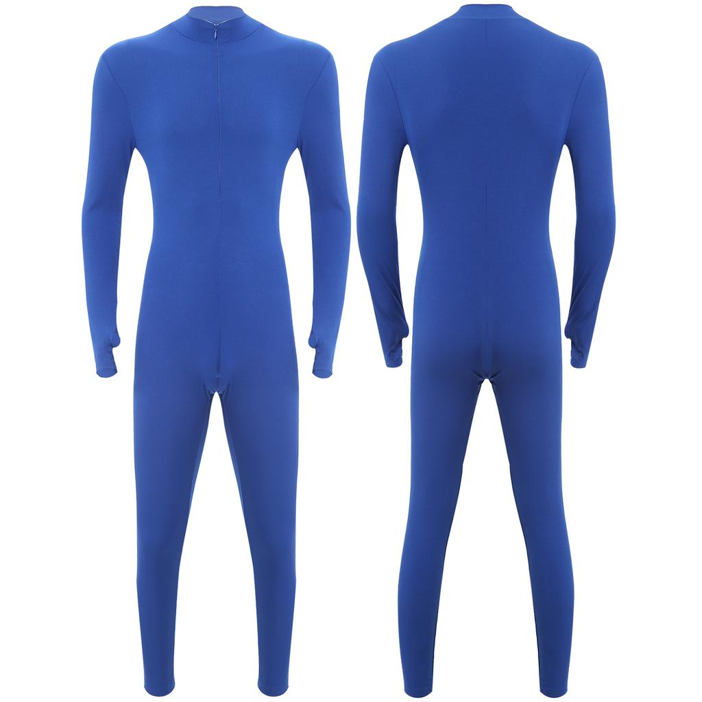 Pánský cvičební overal na jógu s dlouhým rukávem, jednobarevná kombinéza se zipem, pohodlný fitness