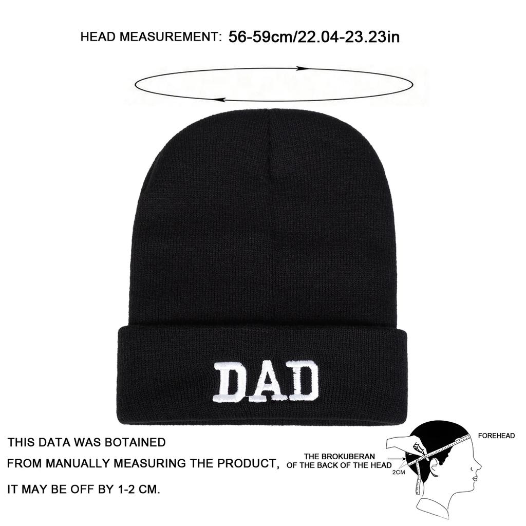 Unisex Dad Mom Letter Embroidery Beanies Autumn Winter Warm Beanie Hat Caps For Women Men