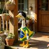 Patio Lawn Goose Costume Set with National Flag Design Includes Decorative Outfit and Accessories for Outdoor Yard Decoration