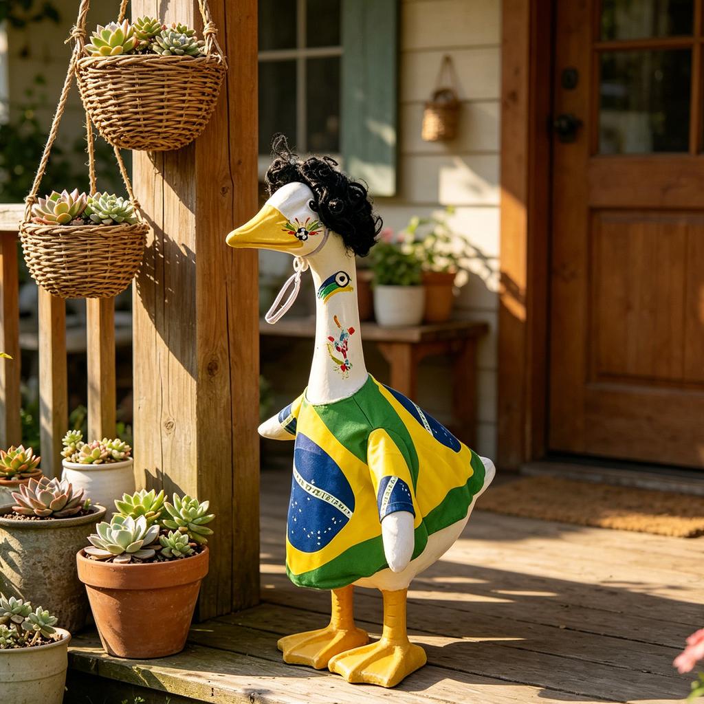 Patio Lawn Goose Costume Set with National Flag Design Includes Decorative Outfit and Accessories for Outdoor Yard Decoration