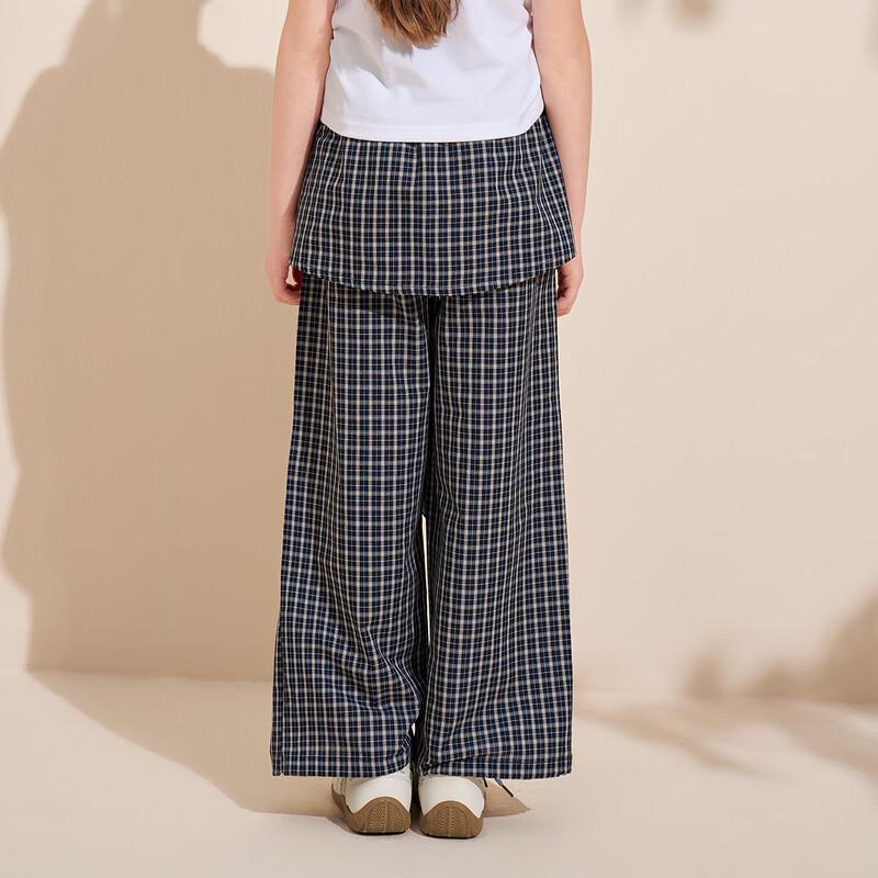 Montagut Girls' Summer Plaid Straight Casual Pants