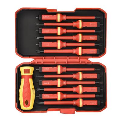 Insulated Screwdriver,13 In 1 Screwdriver Set with Interchangeable Magnetic Bit Electrician Hand Tool